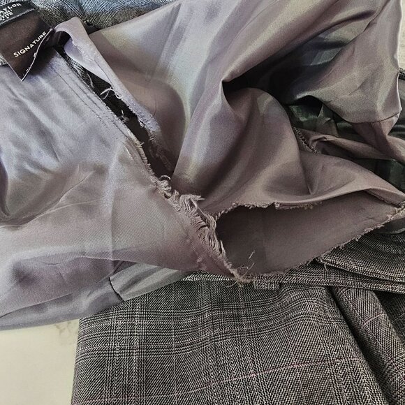 Ann Taylor Signature Plaid Blazer Jacket Pant 2pc Suit Set Gray Women's S/M - Picture 6 of 16